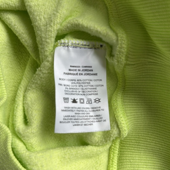 Lk NEW Nike Phoenix fleece crop sweatshirt lime green highlighter yellow sz LG - Picture 8 of 9